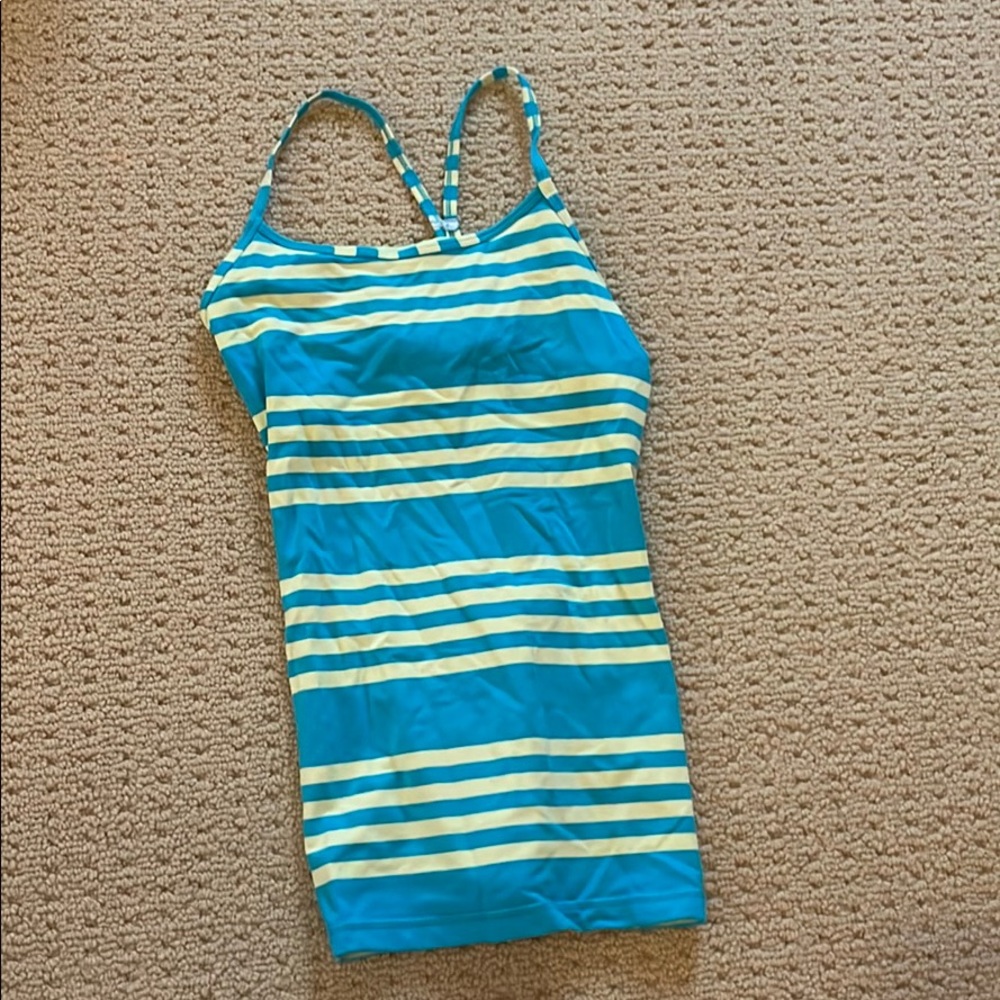 Ivivva Power Y Blue and Neon Yellow Striped